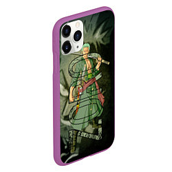 Чехол iPhone 11 Pro матовый Зоро Zoro Ван Пис, цвет: 3D-фиолетовый — фото 2