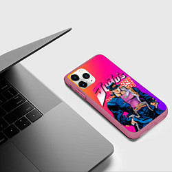 Чехол iPhone 11 Pro матовый JOJO BIZARRE ADVENTURE ДЖО ДЖО ГРАДИЕНТ, цвет: 3D-малиновый — фото 2