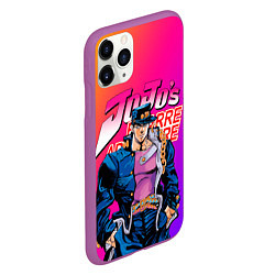 Чехол iPhone 11 Pro матовый JOJO BIZARRE ADVENTURE ДЖО ДЖО ГРАДИЕНТ, цвет: 3D-фиолетовый — фото 2