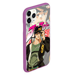 Чехол iPhone 11 Pro матовый JOJO BIZARRE ADVENTURE ДЖОДЖО, цвет: 3D-фиолетовый — фото 2