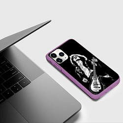 Чехол iPhone 11 Pro матовый Джимми Пэйдж Art, цвет: 3D-фиолетовый — фото 2