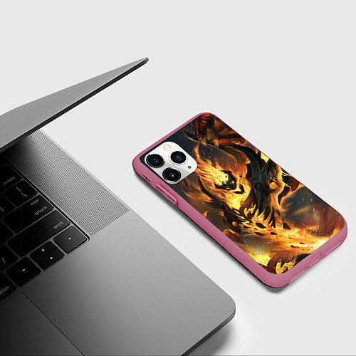 Чехол iPhone 11 Pro матовый DOTA 2 SHADOW FIEND ТЕНЬ / 3D-Малиновый – фото 3