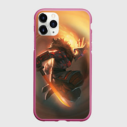 Чехол iPhone 11 Pro матовый DOTA 2 ДЖАГЕРНАУТ, цвет: 3D-малиновый