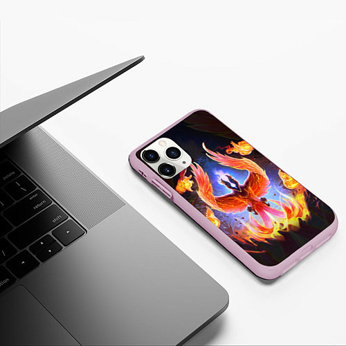 Чехол iPhone 11 Pro матовый DOTA 2 ФЕНИКС / 3D-Розовый – фото 3