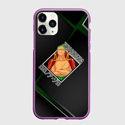 Чехол iPhone 11 Pro матовый Ван-Пис One Piece, Зоро Ророноа Zoro Roronoa, цвет: 3D-фиолетовый