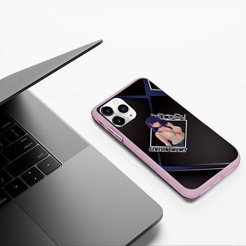 Чехол iPhone 11 Pro матовый Shogun Raiden Сёгун Райдэн Эи, Genshin Impact / 3D-Розовый – фото 3