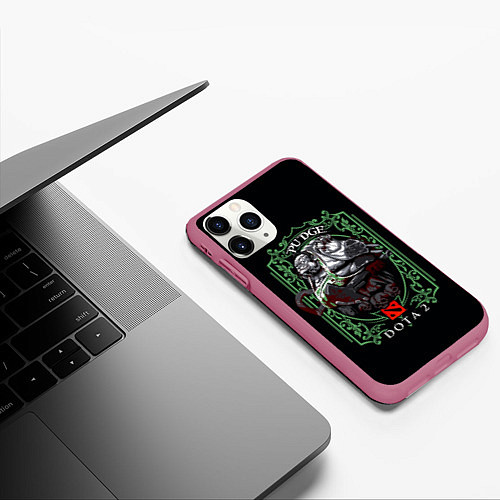 Чехол iPhone 11 Pro матовый ДОТА 2 ПУДЖ / 3D-Малиновый – фото 3