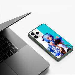 Чехол iPhone 11 Pro матовый Гань Юй стоит и стесняется Genshin Impact, цвет: 3D-темно-зеленый — фото 2