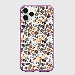 Чехол iPhone 11 Pro матовый Разные Породы собаки, цвет: 3D-фиолетовый
