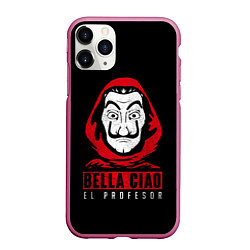 Чехол iPhone 11 Pro матовый BELLA CIAO EL PROFESOR, цвет: 3D-малиновый