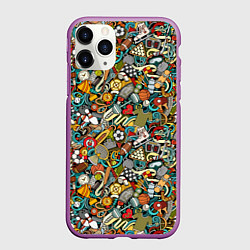 Чехол iPhone 11 Pro матовый СПОРТ Athlete, цвет: 3D-фиолетовый