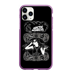 Чехол iPhone 11 Pro матовый Arctic monkeys Art, цвет: 3D-фиолетовый
