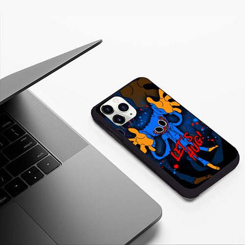 Чехол iPhone 11 Pro матовый Huggy Wuggy - Poppy Playtime, / 3D-Черный – фото 3