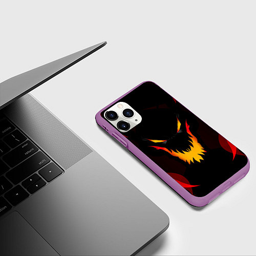 Чехол iPhone 11 Pro матовый DOTA 2 SHADOW FIEND ТЕНЬ ОГОНЬ / 3D-Фиолетовый – фото 3