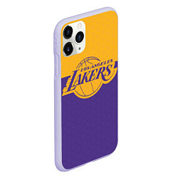 Чехол iPhone 11 Pro матовый LAKERS LINE HEXAGON SPORT, цвет: 3D-светло-сиреневый — фото 2