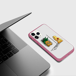 Чехол iPhone 11 Pro матовый HERES PINEAPPLE!, цвет: 3D-малиновый — фото 2