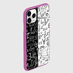 Чехол iPhone 11 Pro матовый ЧЁРНО БЕЛЫЕ ФОРМУЛЫ ФИЗИКА МАТЕМАТИКА, цвет: 3D-фиолетовый — фото 2
