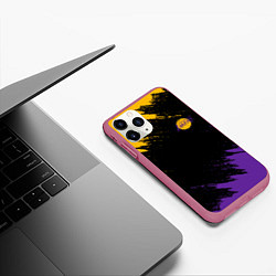 Чехол iPhone 11 Pro матовый LAKERS БРЫЗГИ КРАСОК, цвет: 3D-малиновый — фото 2