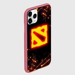 Чехол iPhone 11 Pro матовый DOTA 2 FIRE LOGO ДОТА 2 ОГНЕННЫЙ ЛОГО, цвет: 3D-малиновый — фото 2