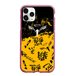 Чехол iPhone 11 Pro матовый Паттерн Tokyo Revengers, цвет: 3D-малиновый
