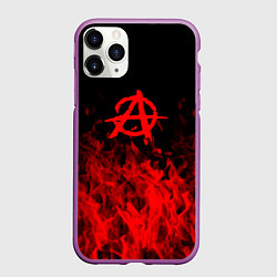 Чехол iPhone 11 Pro матовый Гражданская оборона пламя, цвет: 3D-фиолетовый