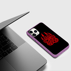 Чехол iPhone 11 Pro матовый ПЕЧАТЬ ВЕЛЕСЕ, РУНЫ, цвет: 3D-фиолетовый — фото 2