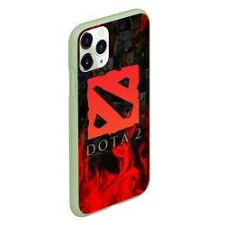 Чехол iPhone 11 Pro матовый DOTA 2 ЛОГО В ОГНЕ, ПЕРСОНАЖИ, цвет: 3D-салатовый — фото 2