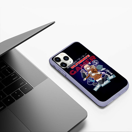 Чехол iPhone 11 Pro матовый Ultimate Gamer - Danganronpa / 3D-Светло-сиреневый – фото 3