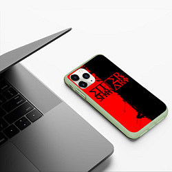 Чехол iPhone 11 Pro матовый Enter shikari Cyber, цвет: 3D-салатовый — фото 2