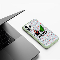 Чехол iPhone 11 Pro матовый WHAT CAT CHRISTMAS, цвет: 3D-салатовый — фото 2