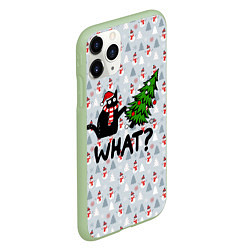 Чехол iPhone 11 Pro матовый WHAT CAT CHRISTMAS, цвет: 3D-салатовый — фото 2