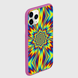 Чехол iPhone 11 Pro матовый Пульсирующий Огненный Цветок, цвет: 3D-фиолетовый — фото 2