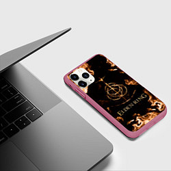 Чехол iPhone 11 Pro матовый Elden Ring Logo, цвет: 3D-малиновый — фото 2