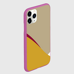 Чехол iPhone 11 Pro матовый Линии На бежевом Фоне, цвет: 3D-фиолетовый — фото 2