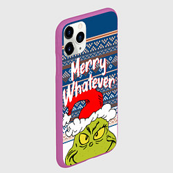 Чехол iPhone 11 Pro матовый MERRY WHATEVER GRINCH, цвет: 3D-фиолетовый — фото 2