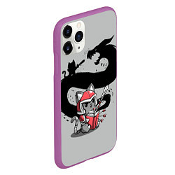 Чехол iPhone 11 Pro матовый Кот рыцарь, цвет: 3D-фиолетовый — фото 2
