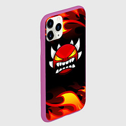 Чехол iPhone 11 Pro матовый Geometry Dash Fire, цвет: 3D-фиолетовый — фото 2