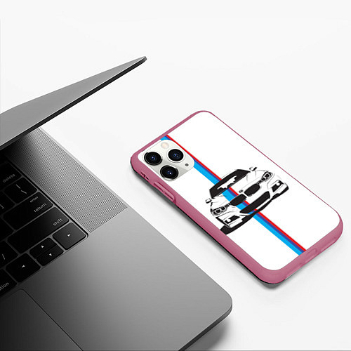 Чехол iPhone 11 Pro матовый BMW WILD BEAST / 3D-Малиновый – фото 3