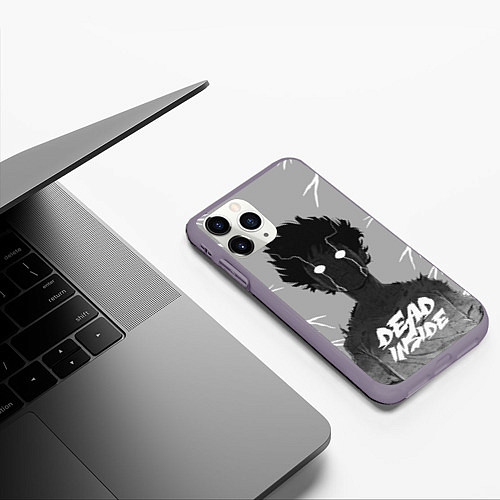 Чехол iPhone 11 Pro матовый DEAD INSIDE Mob psycho / 3D-Серый – фото 3