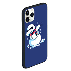 Чехол iPhone 11 Pro матовый Dab Snowman in a scarf, цвет: 3D-черный — фото 2