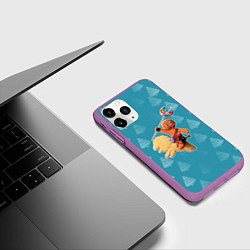 Чехол iPhone 11 Pro матовый Шрек: Пряник на коне, цвет: 3D-фиолетовый — фото 2