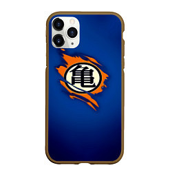 Чехол iPhone 11 Pro матовый Рваный логотип Гоку Dragon Ball, цвет: 3D-коричневый