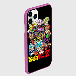 Чехол iPhone 11 Pro матовый Персонажи Dragon Ball, цвет: 3D-фиолетовый — фото 2