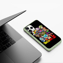 Чехол iPhone 11 Pro матовый Персонажи Dragon Ball, цвет: 3D-салатовый — фото 2
