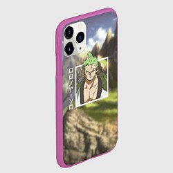 Чехол iPhone 11 Pro матовый Ван-Пис One Piece, Зоро Ророноа Zoro Roronoa, цвет: 3D-фиолетовый — фото 2