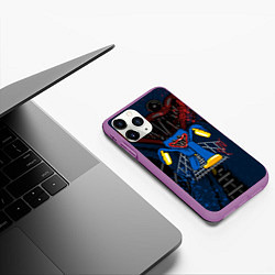 Чехол iPhone 11 Pro матовый Хагги Wuggy, цвет: 3D-фиолетовый — фото 2