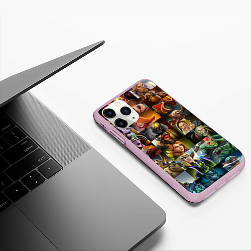 Чехол iPhone 11 Pro матовый HEROES DOTA 2 ПЕРСОНАЖИ ДОТА 2 / 3D-Розовый – фото 3