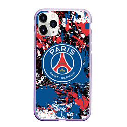 Чехол iPhone 11 Pro матовый PSG БРЫЗГИ КРАСОК СПОРТ, цвет: 3D-светло-сиреневый