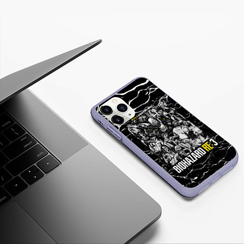 Чехол iPhone 11 Pro матовый Biohazard re3 / 3D-Светло-сиреневый – фото 3