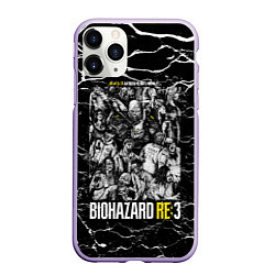 Чехол iPhone 11 Pro матовый Biohazard re3, цвет: 3D-светло-сиреневый